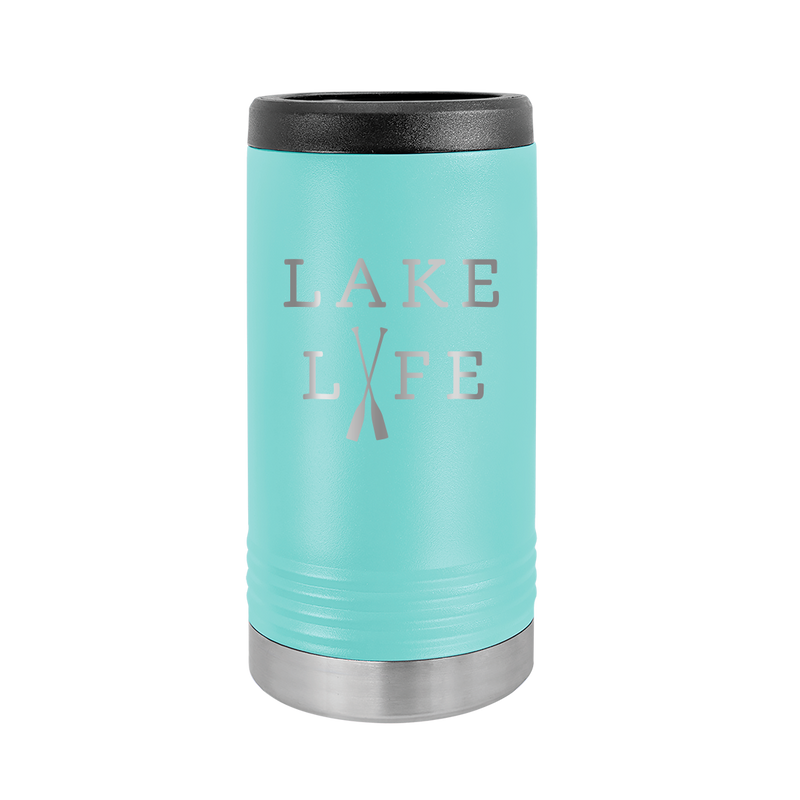 Lake Life Teal Slim Can Beverage Holder