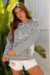 Morgan Stripe Starry Patch Casual Knit Top