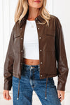Mila Drawstring Hem Leather Jacket