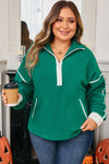 Ava Contrast Trim Fleece Plus Sweatshirt