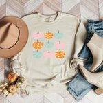 Floral Pumpkins Chart Graphic Sweatshirt