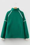 Ava Contrast Trim Fleece Plus Sweatshirt