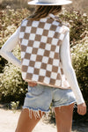Mindi Checkered Sherpa Collared Jacket Vest - B.You Boutique & Boji Balloon Bar