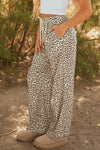 Mabel Leopard Drawstring Elastic Waistband Loose Pants - B.You Boutique & Boji Balloon Bar