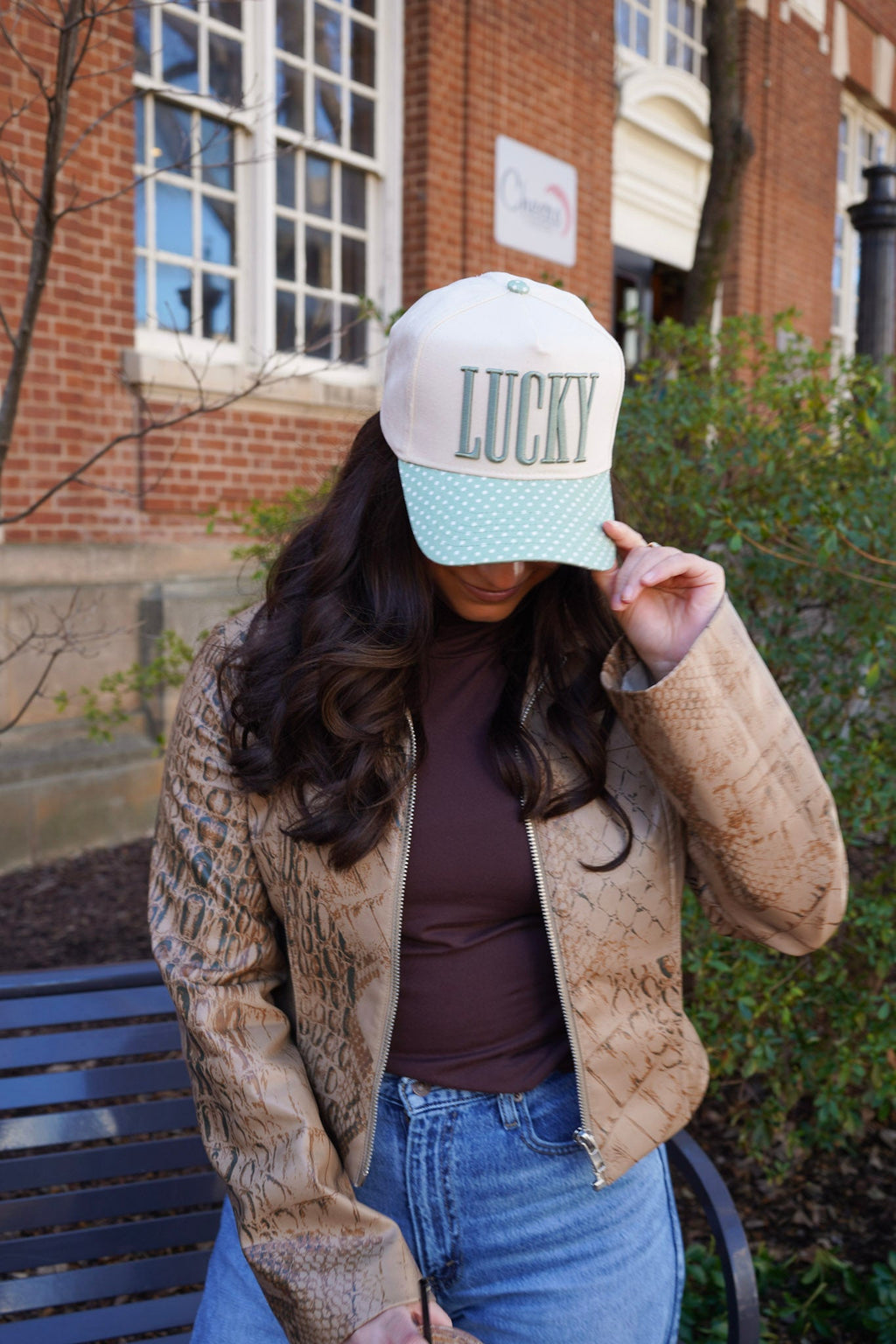 Lucky - Green Polka Dot Trucker Hat - B.You Boutique & Boji Balloon Bar