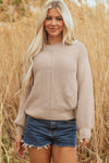 Delaney Texture Knitted Puff Sleeve Sweater - B.You Boutique & Boji Balloon Bar