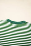 Green Stripe Exposed Seam Patchwork Plus Size Thermal Top - B.You Boutique & Boji Balloon Bar