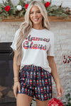 Sylvia Claus Plaid Letter Tee