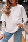 Hallie Lace Long Sleeve Insert Drop Shoulder Top - B.You Boutique & Boji Balloon Bar