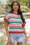 Molly Sleeve Colorful Textured Sweater