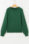 Eleanor Evergreen Raglan Sleeve Sweater