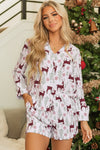 Abigail Christmas Deer Printed Shirt
