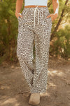 Mabel Leopard Drawstring Elastic Waistband Loose Pants - B.You Boutique & Boji Balloon Bar