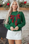 Monamara Bow Graphic Christmas Sweater - B.You Boutique & Boji Balloon Bar