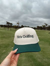 He's Golfing - Green Vintage Trucker Hat - B.You Boutique & Boji Balloon Bar