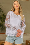 Tassa Mesh Flounce Sleeve Blouse - B.You Boutique & Boji Balloon Bar