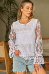 Tassa Mesh Flounce Sleeve Blouse - B.You Boutique & Boji Balloon Bar