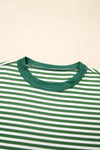 Green Stripe Exposed Seam Patchwork Plus Size Thermal Top - B.You Boutique & Boji Balloon Bar