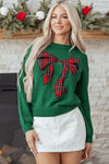 Monamara Bow Graphic Christmas Sweater - B.You Boutique & Boji Balloon Bar