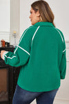 Ava Contrast Trim Fleece Plus Sweatshirt