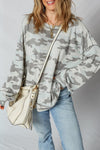Retro Camouflage Exposed Seam Sweatshirt