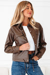 Mila Drawstring Hem Leather Jacket