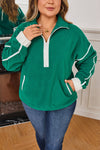 Ava Contrast Trim Fleece Plus Sweatshirt