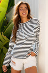 Morgan Stripe Starry Patch Casual Knit Top