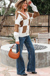 Julia Checkered Button Sweater Cardigan
