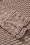 Zahra Waffle Knit Neckline Long Sleeve Top