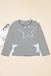 Morgan Stripe Starry Patch Casual Knit Top