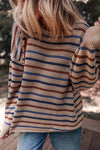 Emery Striped Knitted Drop Shoulder Round Neck Sweater - B.You Boutique & Boji Balloon Bar