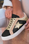 Clare Gold Glitter Star Lace-up Sneakers - B.You Boutique & Boji Balloon Bar