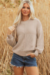 Delaney Texture Knitted Puff Sleeve Sweater - B.You Boutique & Boji Balloon Bar