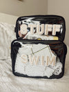 Swim Clear XL - Black w Beige Rolled Patches - B.You Boutique & Boji Balloon Bar