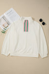 Aria Striped Collar Baggy Sweatshirt