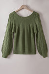 Lia Hollow-out Puffy Sleeve Knit Sweater - B.You Boutique & Boji Balloon Bar
