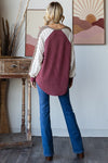 Bold Behavior Contrast Color Block Top in Burgundy