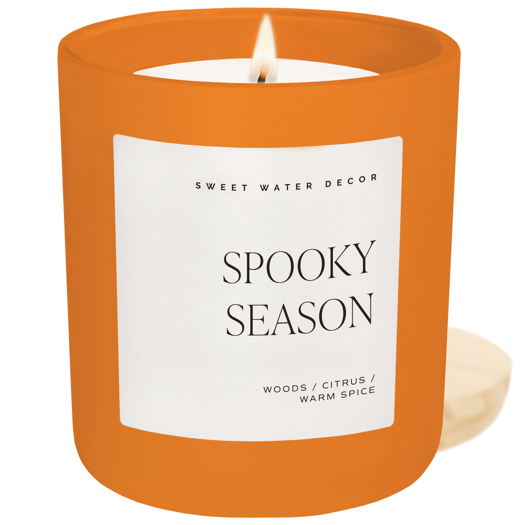 Spooky Season Soy Candle - Orange Matte Jar - 15 oz (Cozy Season)