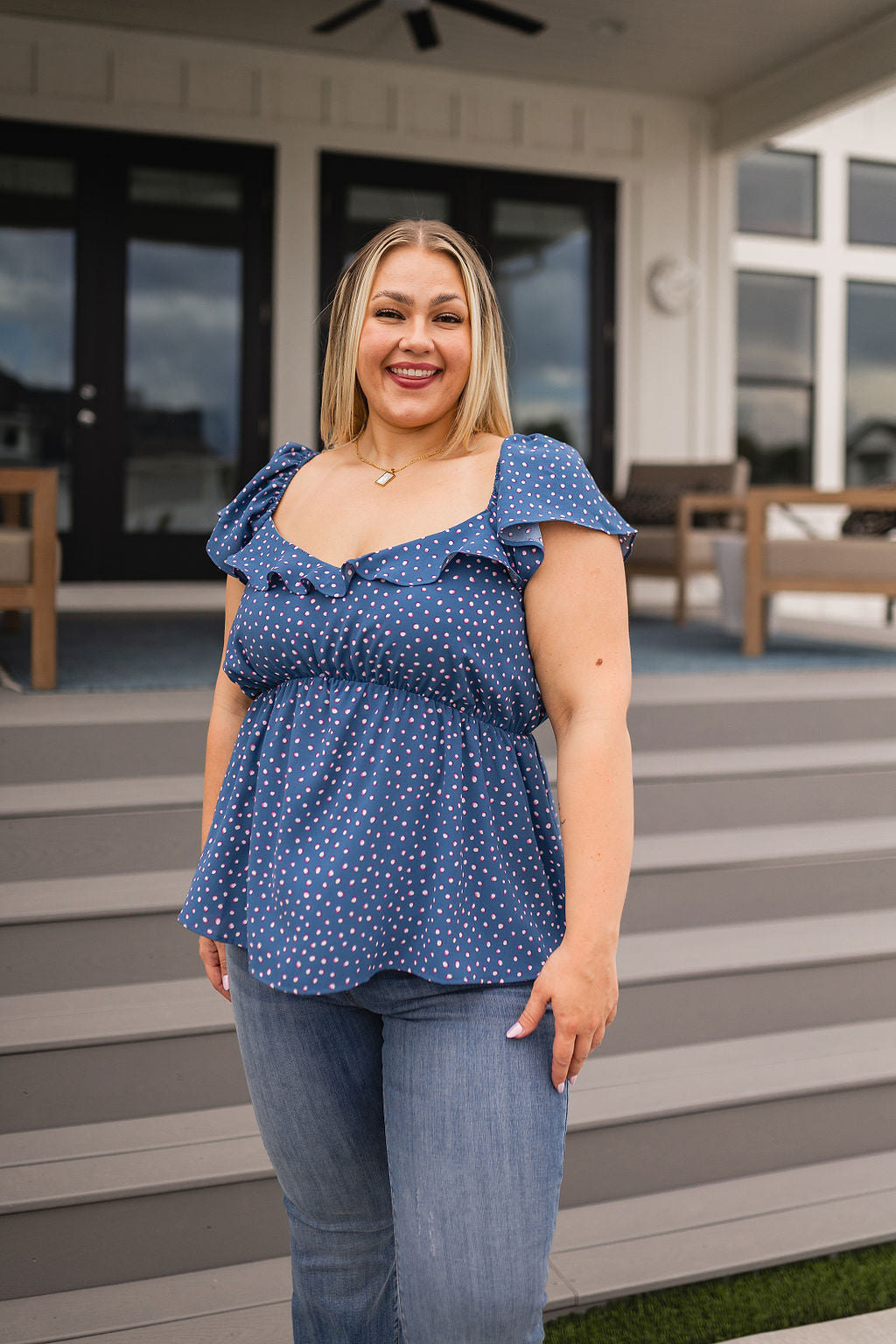 Connect the Dots Peplum Blouse - B.You Boutique & Boji Balloon Bar