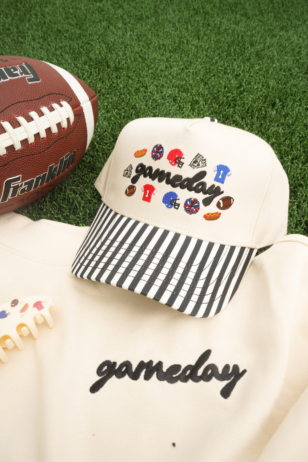 Gameday Icon black stripe embroidered trucker hat