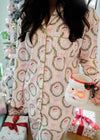 Buttery Soft Bamboo Pink Christmas pajama set, Printed with Santa’s and bows