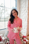 Pink & Red Stripes - Long Pajama Set - B.You Boutique & Boji Balloon Bar