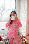 Pink & Red Stripes - Long Pajama Set - B.You Boutique & Boji Balloon Bar