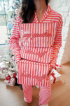 Pink & Red Stripes - Long Pajama Set - B.You Boutique & Boji Balloon Bar