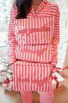 Pink & Red Stripes - Long Pajama Set - B.You Boutique & Boji Balloon Bar