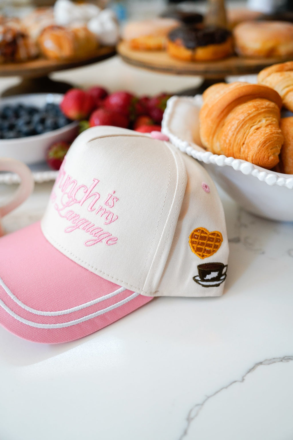 Brunch is my Love Language - Pink Vintage Trucker Hat - B.You Boutique & Boji Balloon Bar