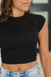 Halfway to Heaven Cropped Top in Black