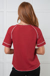 Heartbreaker Waffle Knit Tee in Cranberry - B.You Boutique & Boji Balloon Bar