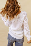Lia Hollow-out Puffy Sleeve Knit Sweater - B.You Boutique & Boji Balloon Bar